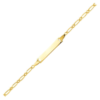 Gourmette bébé Maille Cheval Alternée, Or Jaune 14 cm - Bambins