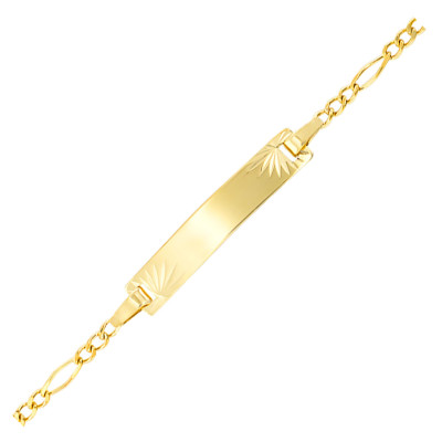 Gourmette Bébé Maille Figaro, Or jaune 375, 12 à 14cm - Lucas Lucor