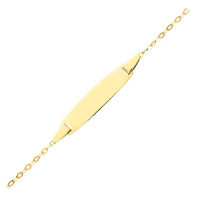 Gourmette Enfant tonneau Maille Forçat, Or jaune 750, 14cm réglable - Bambins