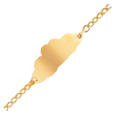 Gourmette bébé nuage, Or jaune 750, 12,50 à 14cm - Lucas Lucor