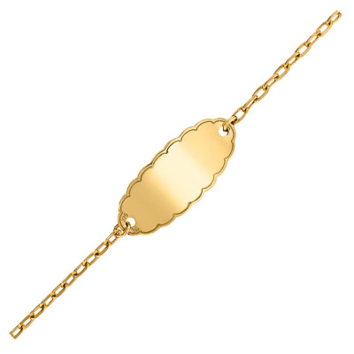 Gourmette Bébé Nuage, Or jaune 375, 12 à 14cm - Lucas Lucor