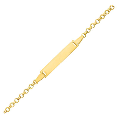 Gourmette Enfant Maille Jaseron, Plaqué Or Jaune, 13 à 15cm - Bambins