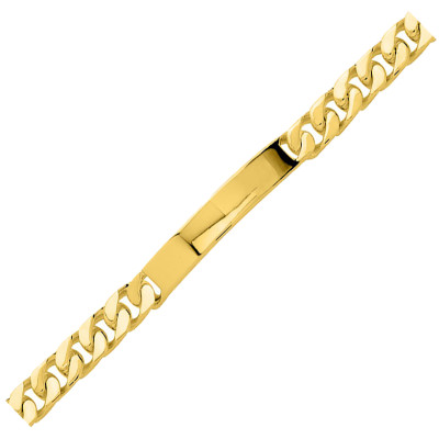 Gourmette Identité, Plaqué Or Jaune, 20cm - Emanessence