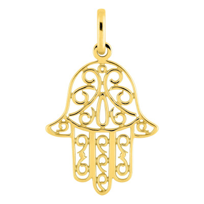 Pendentif Main de Fatma Arabesque, Or Jaune 750 - Emanessence