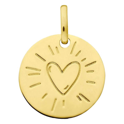 Médaille Coeur, Or Jaune 750, 14 & 16mm - Augis