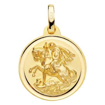 Médaille Saint Georges, Or Jaune 375, 16 mm - Vandona