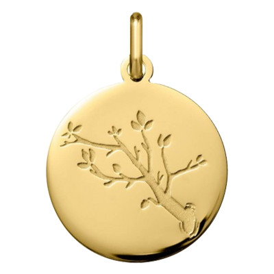 Médaille Arbre de vie au rameau, Or Jaune 750, 18mm - Argyor
