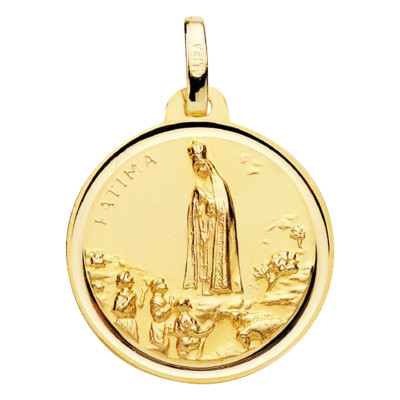 Médaille Notre Dame de Fátima, Or Jaune 375, 18 mm - Vandona