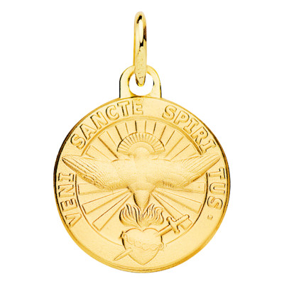 Médaille Saint Esprit, Or Jaune 375, 14 mm - Vandona