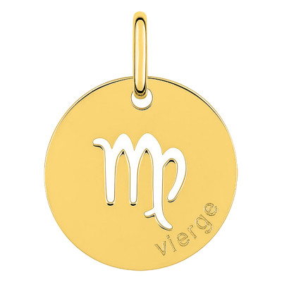 Pendentif Signe Astrologique Vierge, Or jaune 750, 15mm - Emanessence