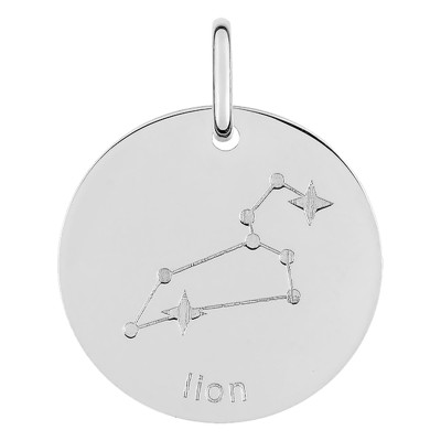 Pendentif Constellation Lion, Argent, 17mm - Emanessence