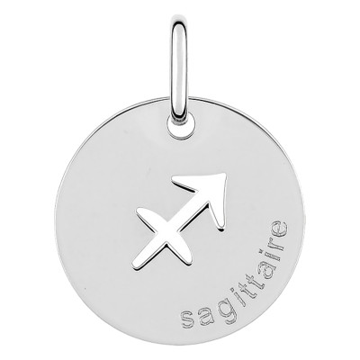 Pendentif Signe Astrologique Sagittaire, Argent RH, 15mm - Emanessence