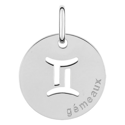 Pendentif Signe Astrologique Gémeaux, Argent RH - Emanessence