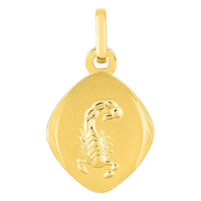 Médaille Zodiaque Facettée Scorpion, Or Jaune 375 - Emanessence