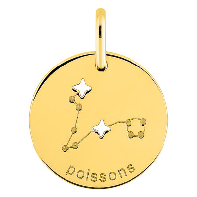 Pendentif Constellation Poisson, Or jaune 750, 14mm - Emanessence