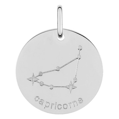 Pendentif Constellation Capricorne, Argent, 17mm - Emanessence