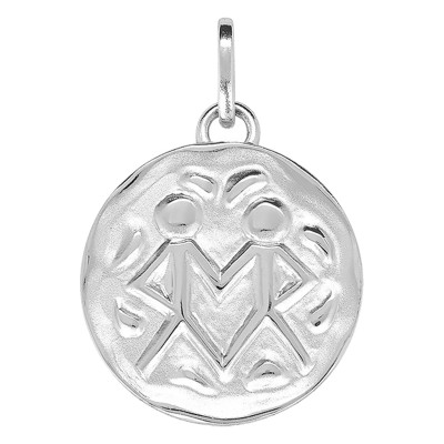 Pendentif Signe Astrologique Gémeaux, Argent - Emanessence