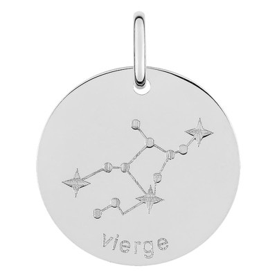 Pendentif Constellation Vierge, Argent, 17mm - Emanessence