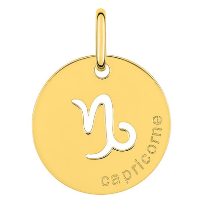 Pendentif Signe Astrologique Capricorne, Or jaune 750 - Emanessence