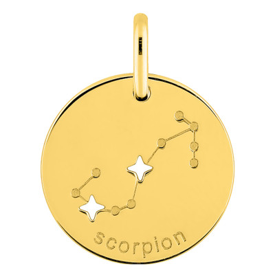 Pendentif Constellation Scorpion, Or jaune 750, 14mm - Emanessence