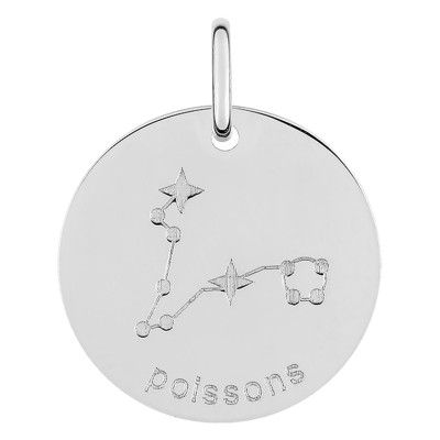 Pendentif Constellation Poisson, Argent, 17mm - Emanessence