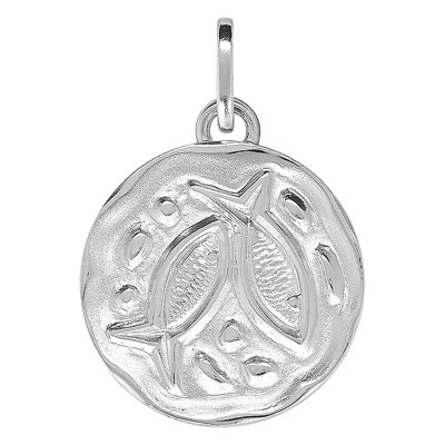 Pendentif Signe Astrologique Poisson, Argent - Emanessence