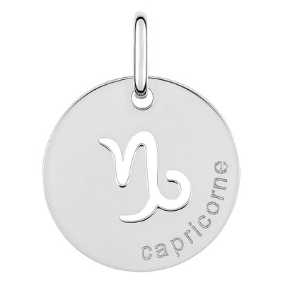 Pendentif Signe Astrologique Capricorne, Argent RH - Emanessence