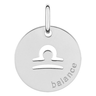Pendentif Signe Astrologique Balance, Argent RH - Emanessence