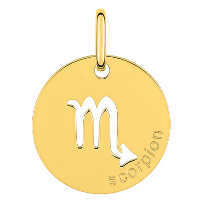 Pendentif Signe Astrologique Scorpion, Or jaune 750, 15mm - Emanessence