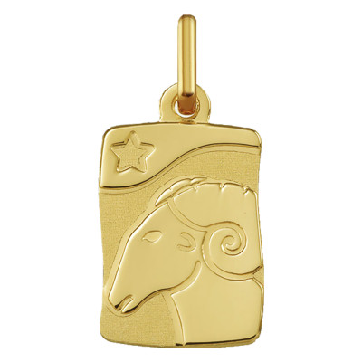 Pendentif zodiaque bélier, Or jaune 750, 10x15mm - Argyor