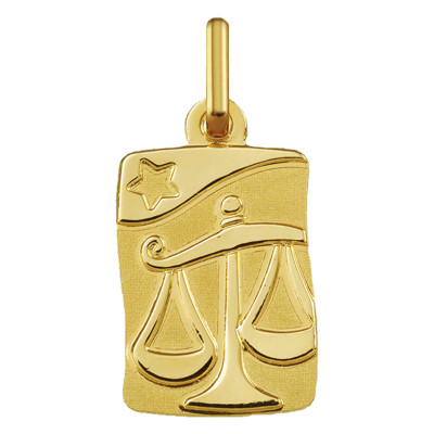 Pendentif Signe Astrologique Balance, Or jaune 750 - Argyor