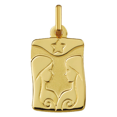 Pendentif zodiaque gémeaux, Or jaune 750 - Argyor