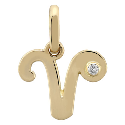 Pendentif Signe Astrologique Bélier, Or jaune 750 & Diamant - Emanessence