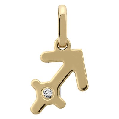 Pendentif Signe Astrologique Sagittaire, Or jaune 750 & Diamant - Emanessence