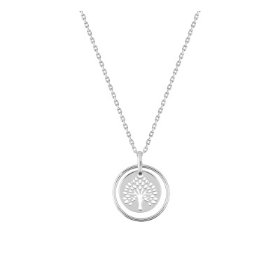 Collier Arbre de vie, Argent rhodié, 42cm - Emanessence
