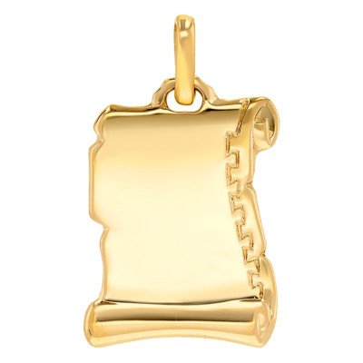 Pendentif Grand Parchemin, Or jaune 750 - Emanessence