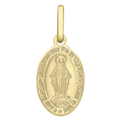 Médaille Vierge Miraculeuse, Or Jaune 375, deux tailles - Emanessence
