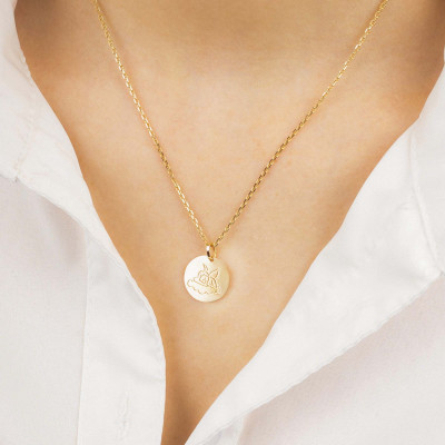 Médaille Ange Dormant sur un nuage, Or Jaune 375, 15mm - Emanessence