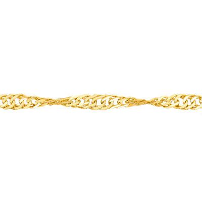 Chaîne Singapour, Or Jaune 750, 24cm - Manillon