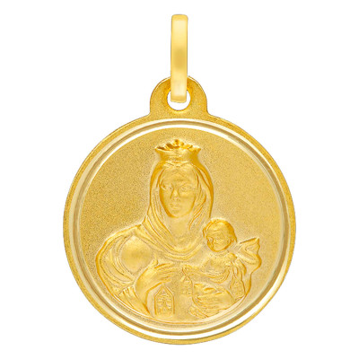 Médaille Sainte Vierge Mont Carmel, Or Jaune 750, 16 mm à 20 mm - Lumiosa
