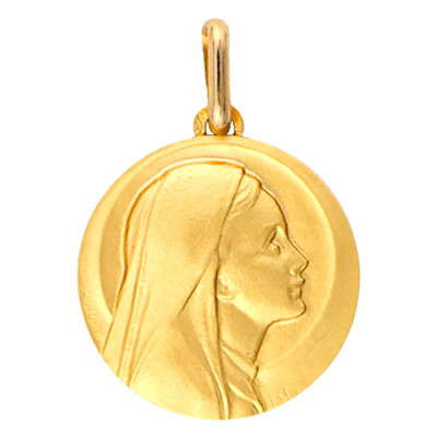 Médaille Vierge Profil Droit, Or Jaune 375, 12 mm à 20 mm - Lucas Lucor