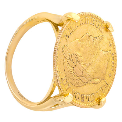 Bague Pièce 20F Napoléon III, Or Jaune 750 - Imperium
