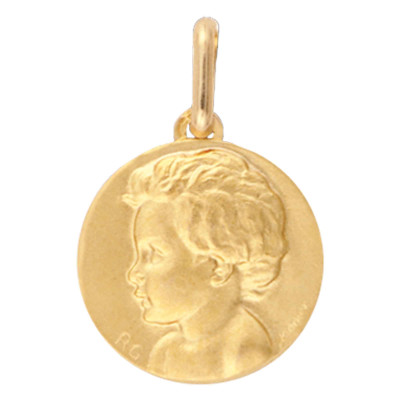 Médaille Enfant de Profil Gauche, Or Jaune, 20 mm - Lucas Lucor