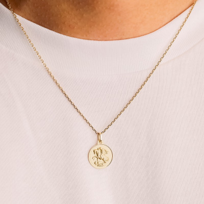 Médaille Saint Georges, Or Jaune 375, 16 mm - Vandona