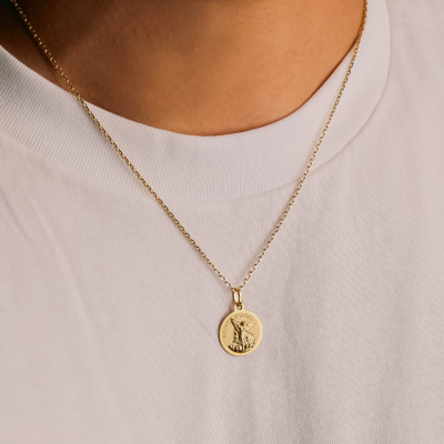 Médaille Saint Michel, Or Jaune 750, 16 mm - Vandona
