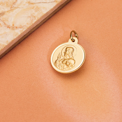 Médaille Bisel Christ de Profil, Or Jaune 750, 14 à 24 mm - Lumiosa