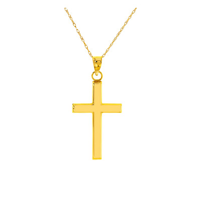 Collier Croix, Or jaune 375 - Emanessence