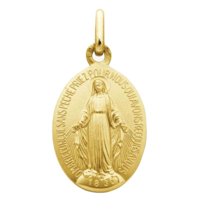 Médaille Vierge Miraculeuse, Or Jaune 750, 14x10 mm - Augis