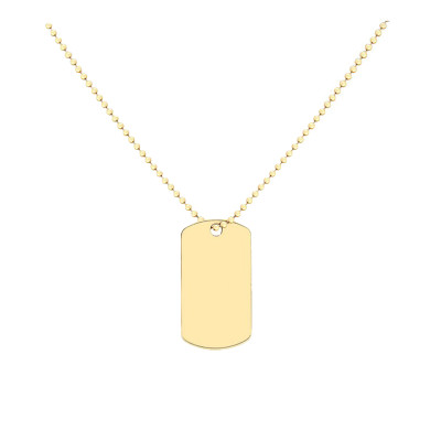 Collier Plaque Militaire, Or jaune 375 - Emanessence