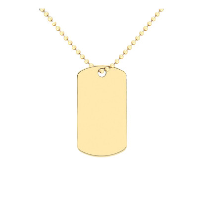Collier Plaque Militaire, Or jaune 375 - Emanessence